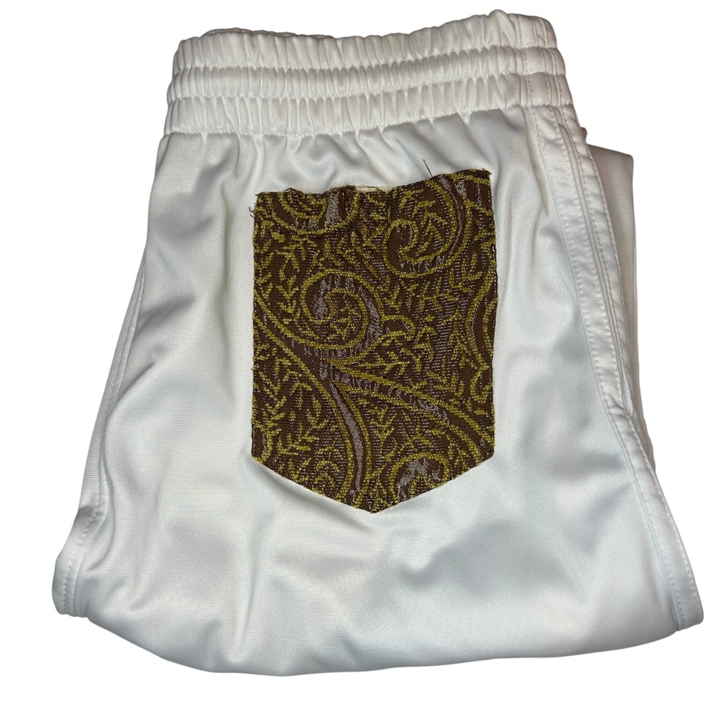 COOGI White Joggers with Gold Patterned Pocket